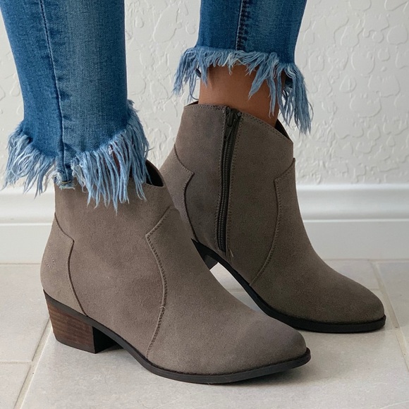 ASOS Shoes - Taupe Western Stitched Ankle Bootie